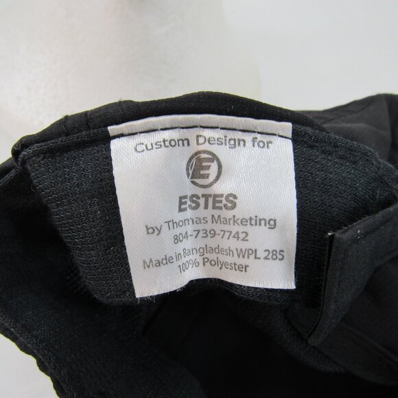 ESTES Embroidered Logo Men's Black on Black Adjustable Strap Back Cap Hat - Picture 11 of 11